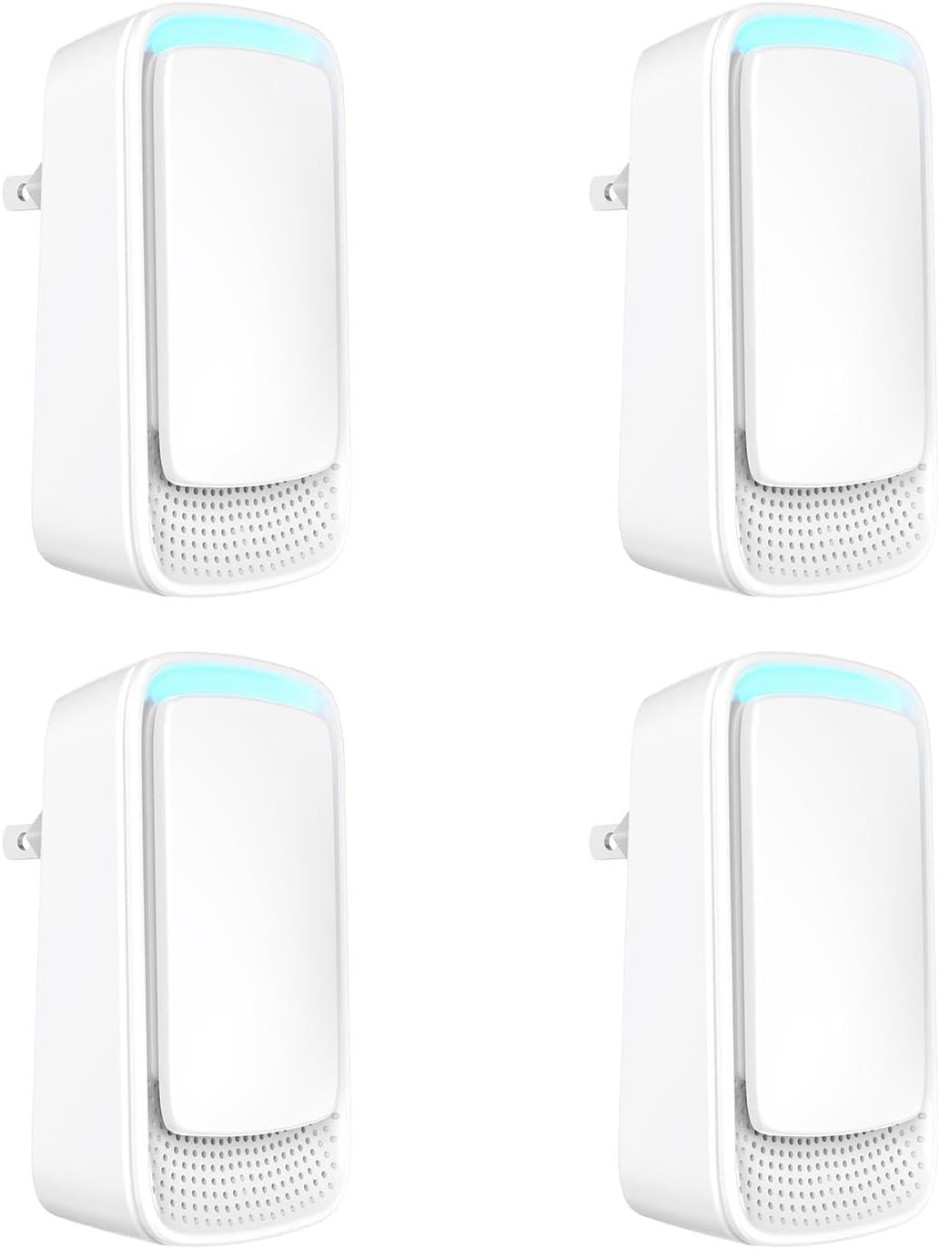Plug In Air Ionizers - Negative Ion Technology Air Purifier - Quiet Operation Air Freshener for Home, Bedroom, Office, Garage Room - Portable Air Purifiers Odor,Pets Smell - Air Cleaner White (4 Pack）